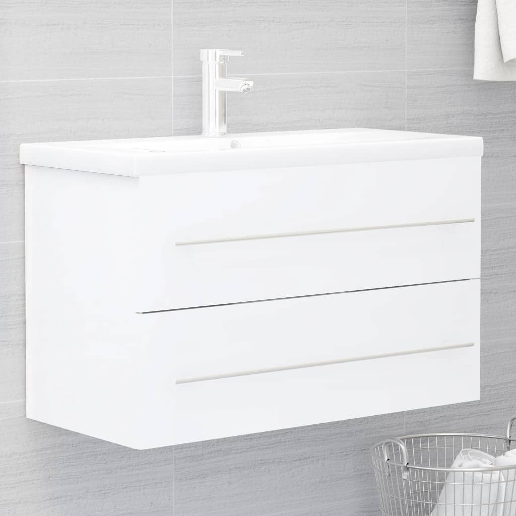 Mobile Lavabo Bianco 80x38,5x48 Cm In Legno Multistrato