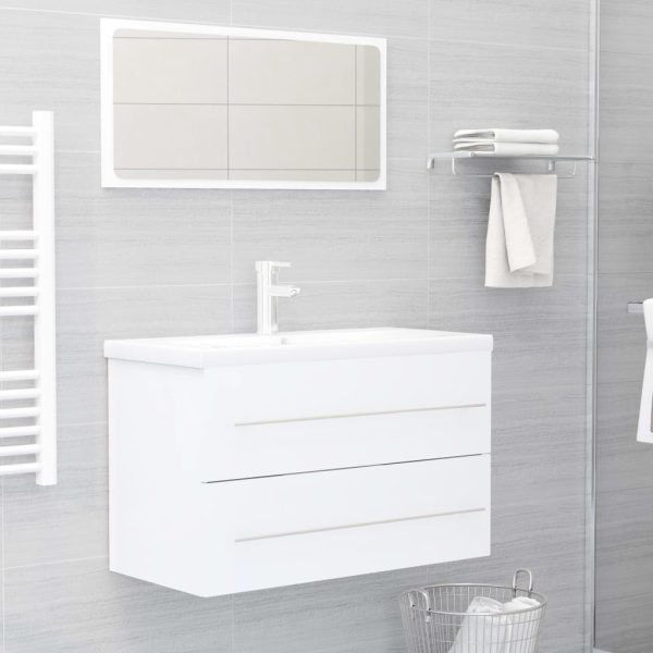 Mobile Lavabo Bianco 80x38,5x48 Cm In Legno Multistrato - Image 6