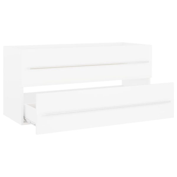 Mobile Lavabo Bianco 100x38,5x48 Cm In Legno Multistrato - Image 3