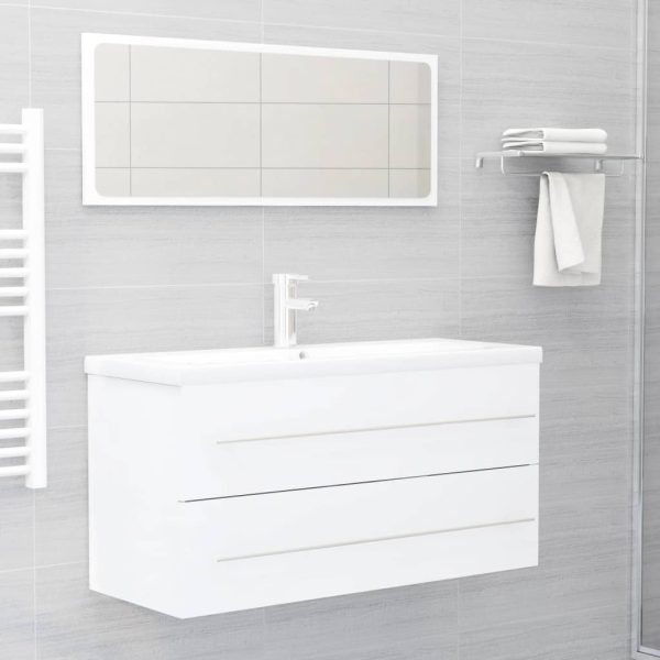 Mobile Lavabo Bianco 100x38,5x48 Cm In Legno Multistrato - Image 6