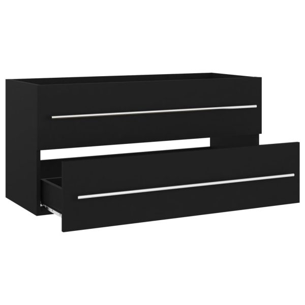 Mobile Lavabo Nero 100x38,5x48 Cm In Legno Multistrato - Image 3