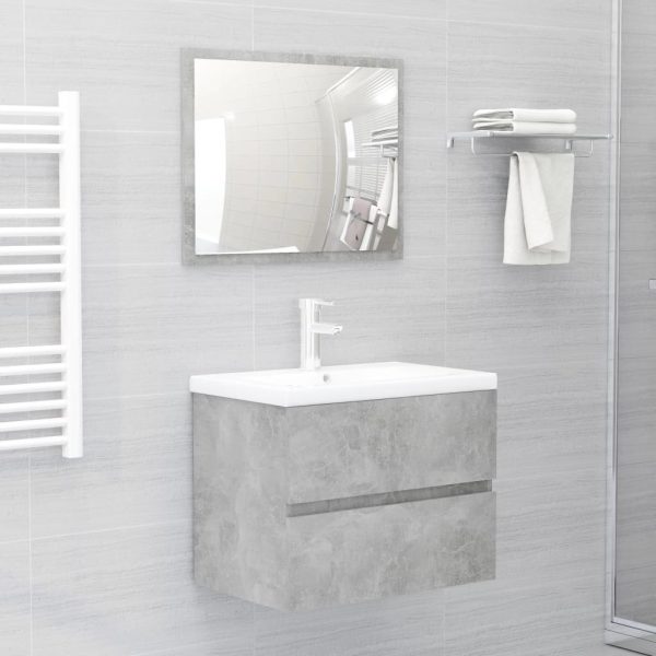 Mobile Lavabo Grigio Cemento 60x38,5x45 Cm In Legno Multistrato - Image 3