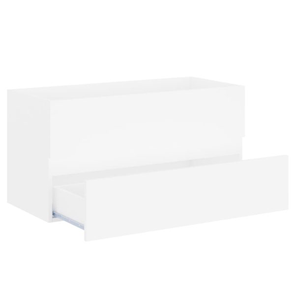 Mobile Lavabo Bianco 90x38,5x45 Cm In Legno Multistrato - Image 4