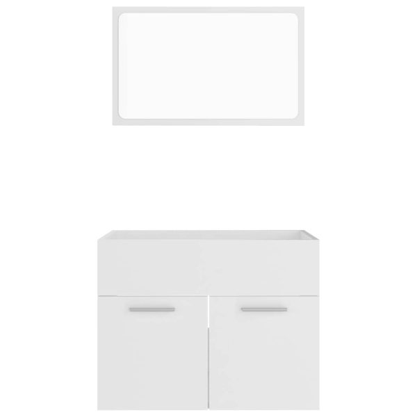 Set Mobili Da Bagno 2 Pz Bianco In Legno Multistrato - Image 5