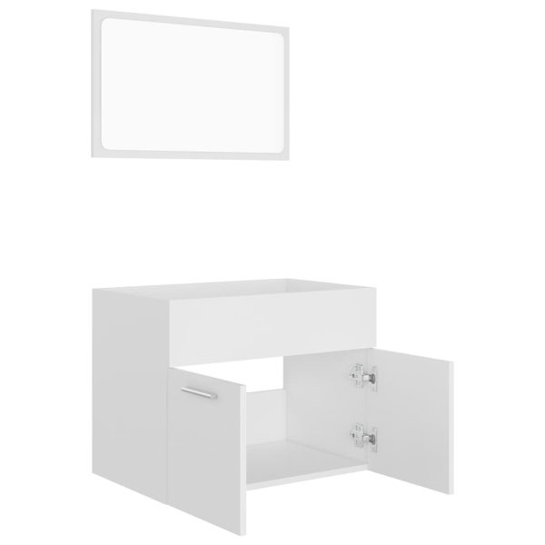 Set Mobili Da Bagno 2 Pz Bianco In Legno Multistrato - Image 6