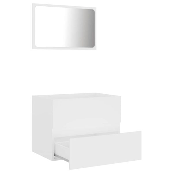 Set Mobili Da Bagno 2 Pz Bianco In Legno Multistrato - Image 3