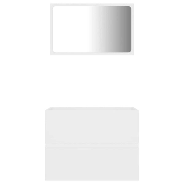 Set Mobili Da Bagno 2 Pz Bianco In Legno Multistrato - Image 5