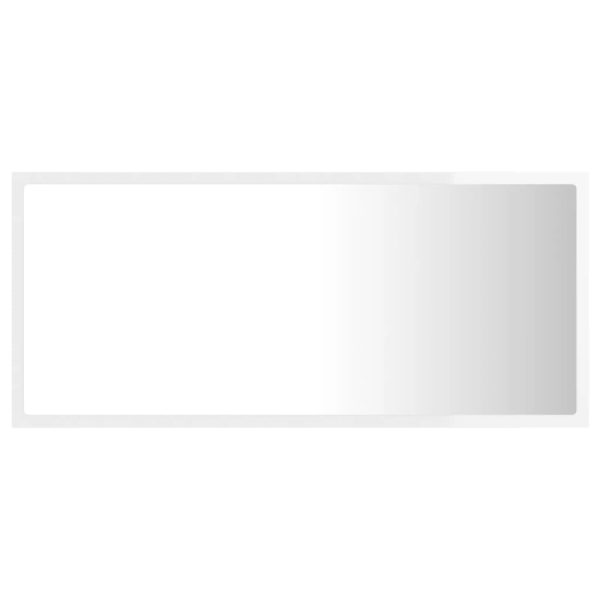 Specchio Da Bagno Led Bianco Lucido 90x8,5x37 Cm In Acrilico - Image 3