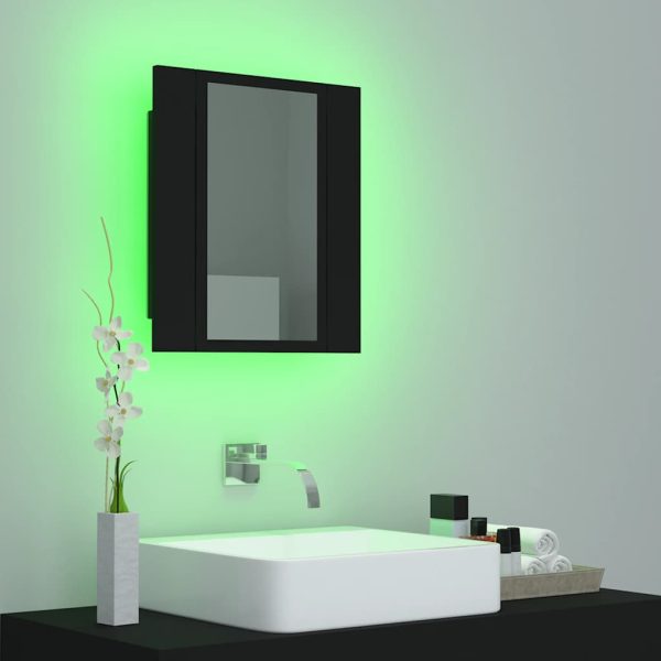 Armadietto A Specchio Con Luci Led Nero 40x12x45 Cm In Acrilico - Image 4