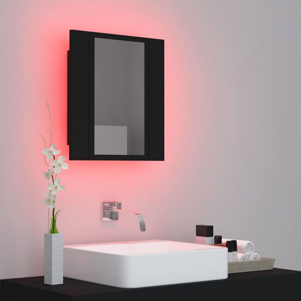 Armadietto A Specchio Con Luci Led Nero 40x12x45 Cm In Acrilico - Image 5