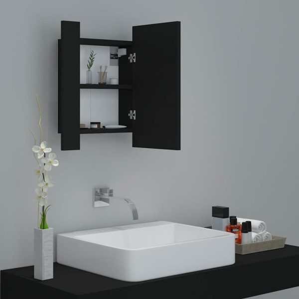 Armadietto A Specchio Con Luci Led Nero 40x12x45 Cm In Acrilico - Image 6