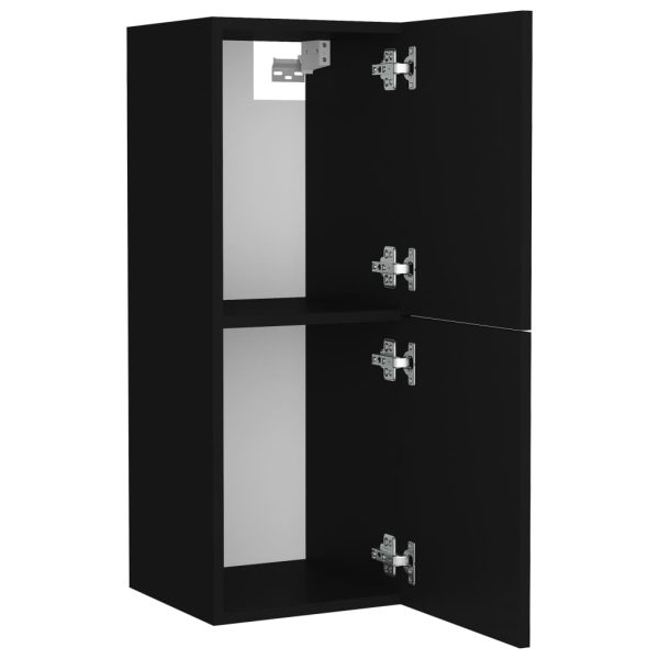 Mobile Da Bagno Nero 30x30x80 Cm In Legno Multistrato - Image 4