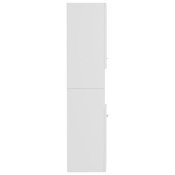 Armadietto Bagno Bianco Lucido 30x30x130cm In Legno Multistrato - Image 5