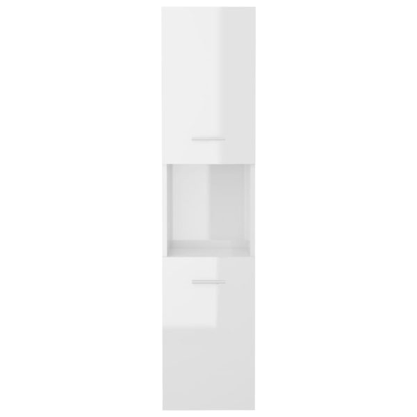 Armadietto Bagno Bianco Lucido 30x30x130cm In Legno Multistrato - Image 6