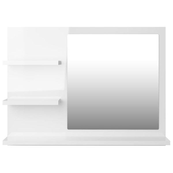 Specchio Da Bagno Bianco Lucido 60x10,5x45 Cm Legno Multistrato - Image 4