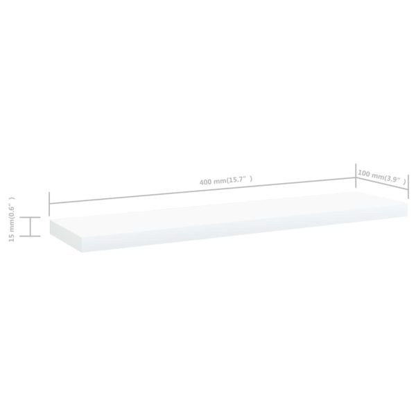 Ripiani Per Libreria 4 Pz Bianchi 40x10x1,5 Cm In Multistrato - Image 5
