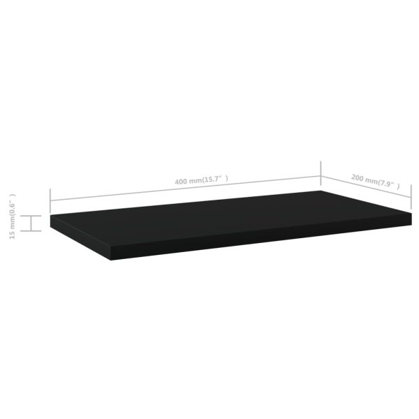 Ripiani Per Libreria 4pz Neri 40x20x1,5cm In Legno Multistrato - Image 5