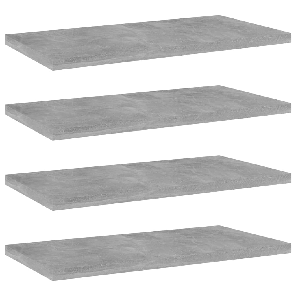 Ripiani Per Libreria 4pz Grigio Cemento 40x20x1,5cm Multistrato