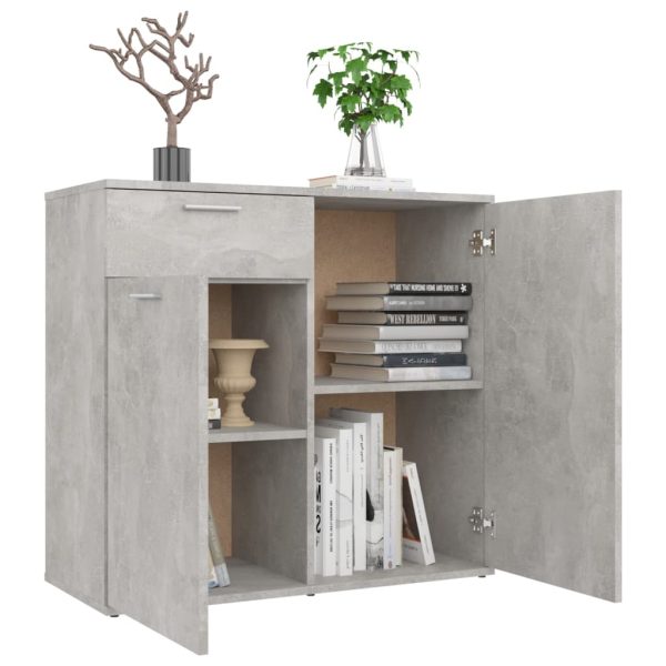 Credenza Grigio Cemento 80x36x75 Cm In Legno Multistrato - Image 4