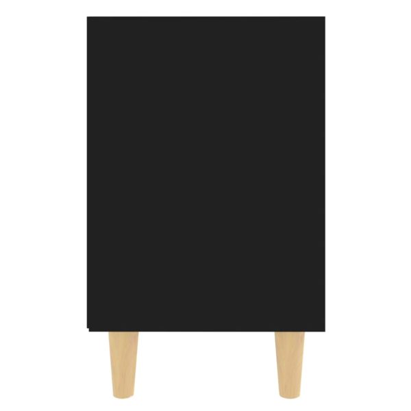 Comodini Con Gambe In Legno Massello 2pz Neri 40x30x50 cm - Image 6