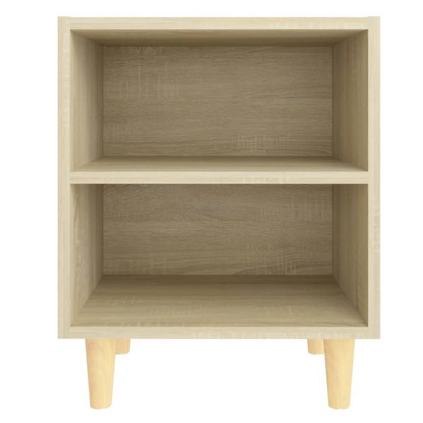 Comodino Con Gambe In Legno Massello Rovere Sonoma 40x30x50cm - Image 4