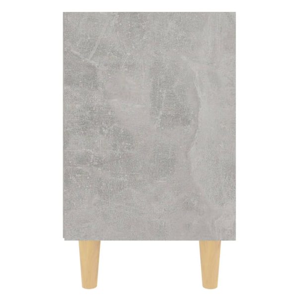 Comodini Gambe In Legno Massello 2pz Grigio Cemento 40x30x50 cm - Image 6