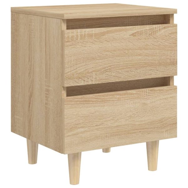 Comodini Con Gambe Pino Massello 2pz Rovere Sonoma 40x35x50 cm - Image 3