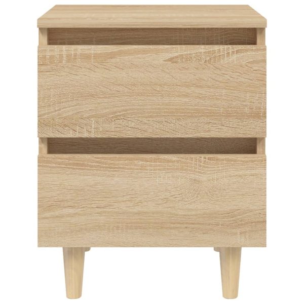 Comodini Con Gambe Pino Massello 2pz Rovere Sonoma 40x35x50 cm - Image 4