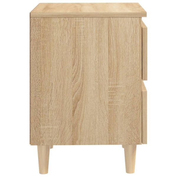 Comodini Con Gambe Pino Massello 2pz Rovere Sonoma 40x35x50 cm - Image 5