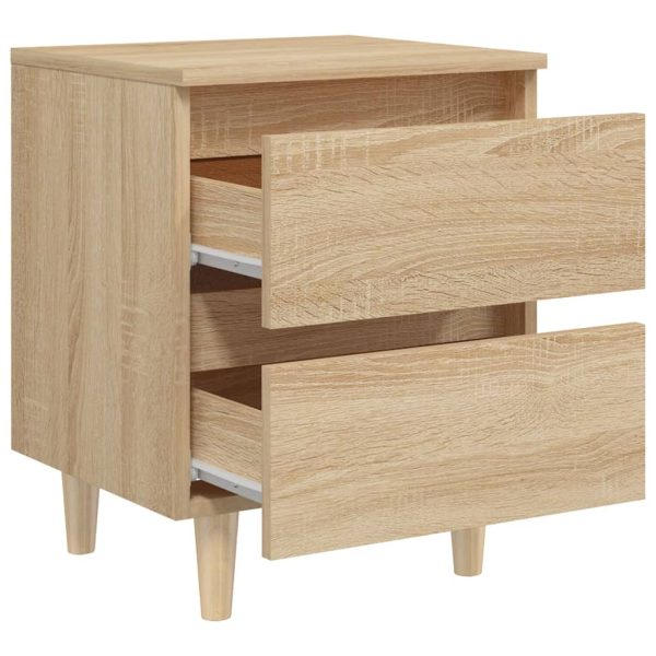 Comodini Con Gambe Pino Massello 2pz Rovere Sonoma 40x35x50 cm - Image 6