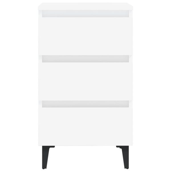 Comodino Con Gambe In Metallo Bianco 40x35x69 cm - Image 4