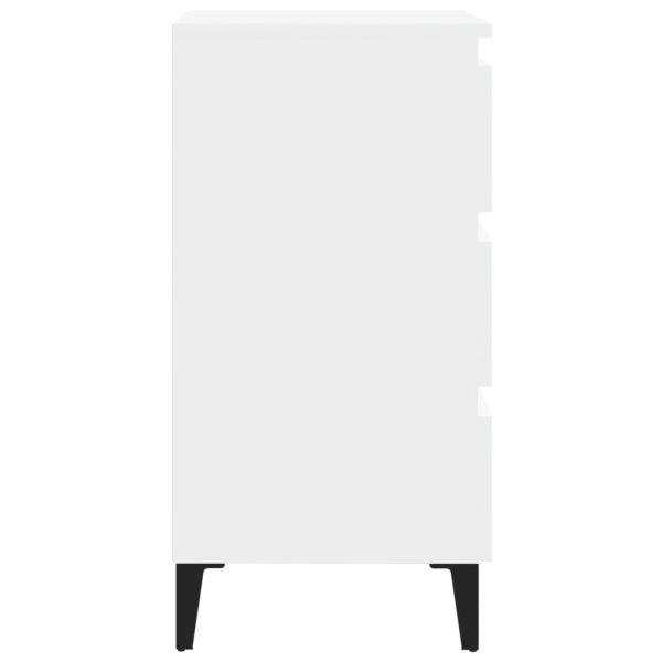 Comodino Con Gambe In Metallo Bianco 40x35x69 cm - Image 5