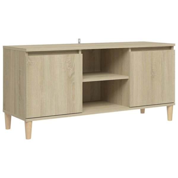 Mobile Tv Con Gambe In Legno Rovere Sonoma 103,5x30x50 cm - Image 2