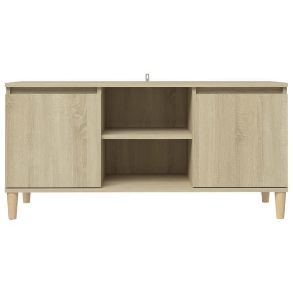 Mobile Tv Con Gambe In Legno Rovere Sonoma 103,5x30x50 cm - Image 5