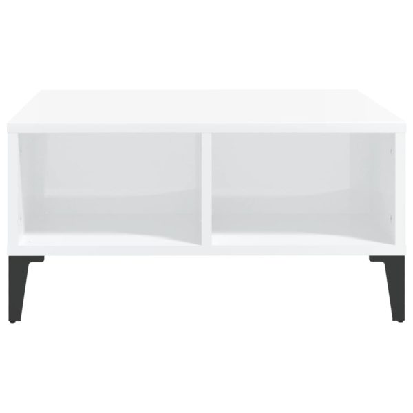 Tavolino Da Salotto Bianco Lucido 60x60x30 Cm Legno Multistrato - Image 3