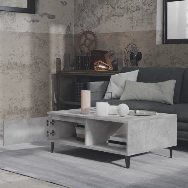 Tavolino Da Salotto Grigio Cemento 90x60x35cm Legno Multistrato - Image 3