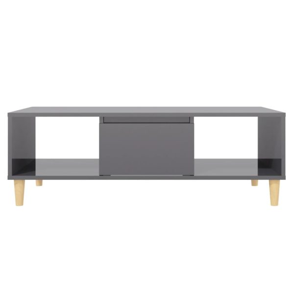 Tavolino Salotto Grigio Lucido 103,5x60x35cm Legno Multistrato - Image 5