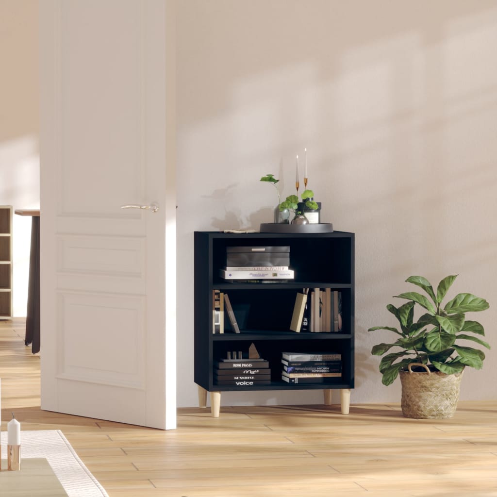 Credenza Nera 57x35x70 Cm In Legno Multistrato