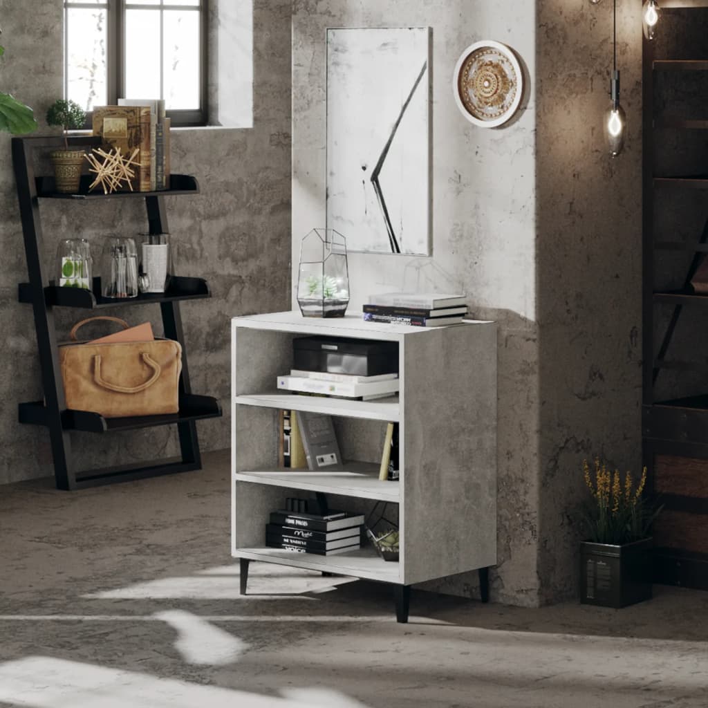 Credenza Grigio Cemento 57x35x70 Cm In Legno Multistrato