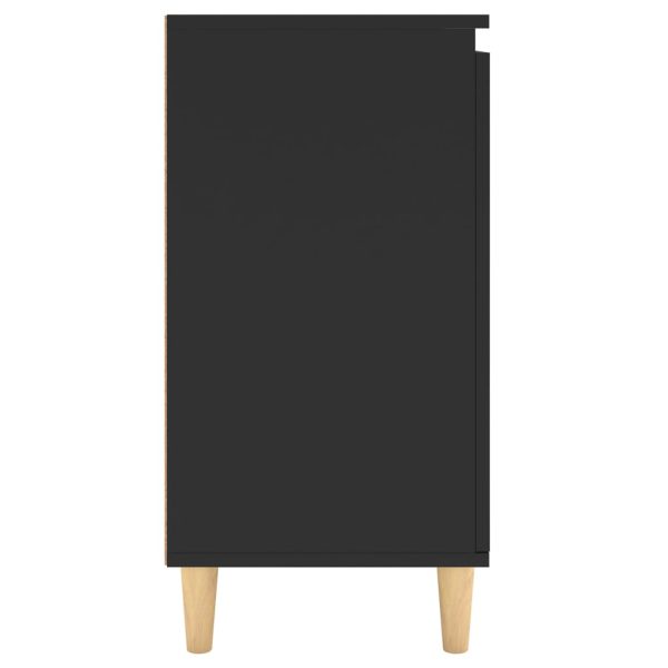 Credenza Con Gambe Legno Massello Nera 60x35x70 Cm Multistrato - Image 6