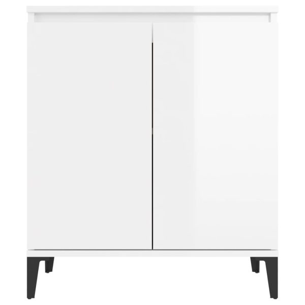 Credenza Bianco Lucido 60x35x70 Cm In Legno Multistrato - Image 5