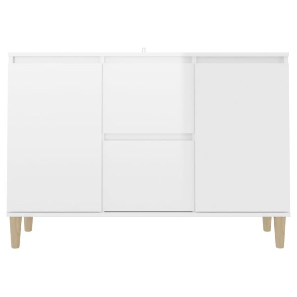 Credenza Bianco Lucido 101x35x70 Cm In Legno Multistrato - Image 5