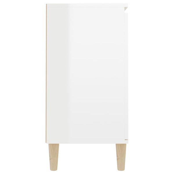 Credenza Bianco Lucido 101x35x70 Cm In Legno Multistrato - Image 6