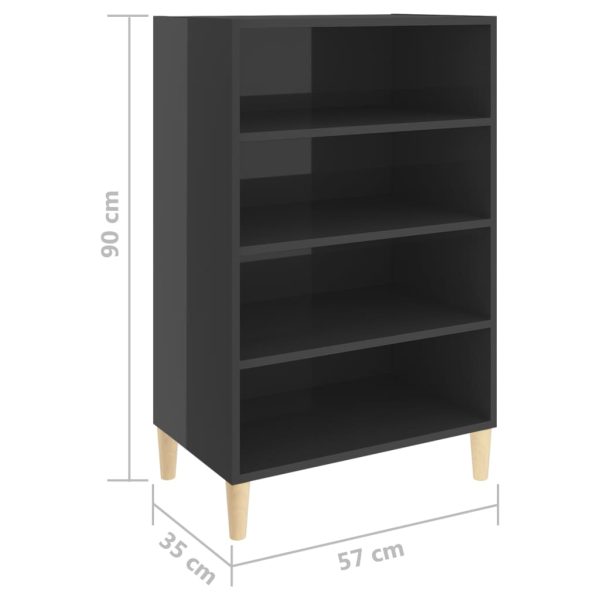 Credenza Grigio Lucido 57x35x90 Cm In Legno Multistrato - Image 6