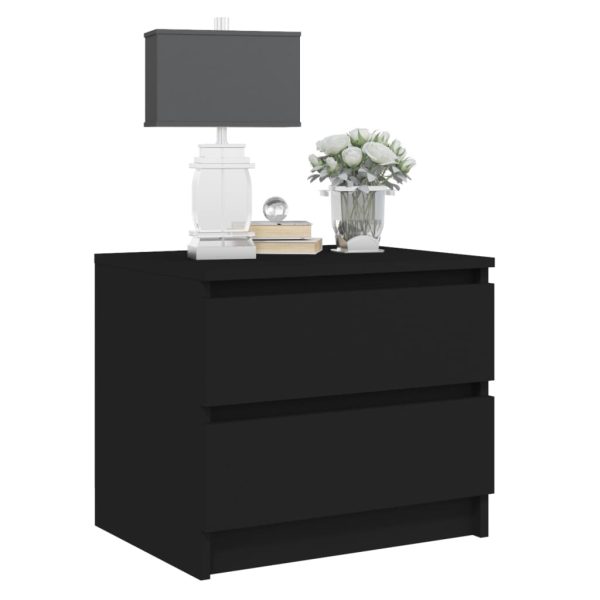 Comodino Nero 50x39x43,5 Cm In Legno Multistrato - Image 5