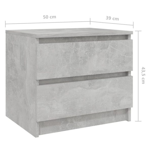 Comodino Grigio Cemento 50x39x43,5 Cm In Legno Multistrato - Image 6