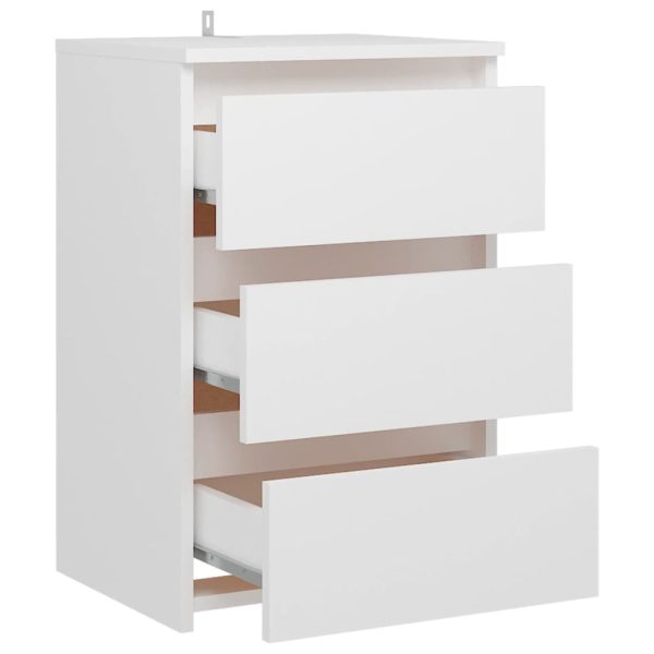 Comodino Bianco 40x35x62,5 Cm In Legno Multistrato - Image 5