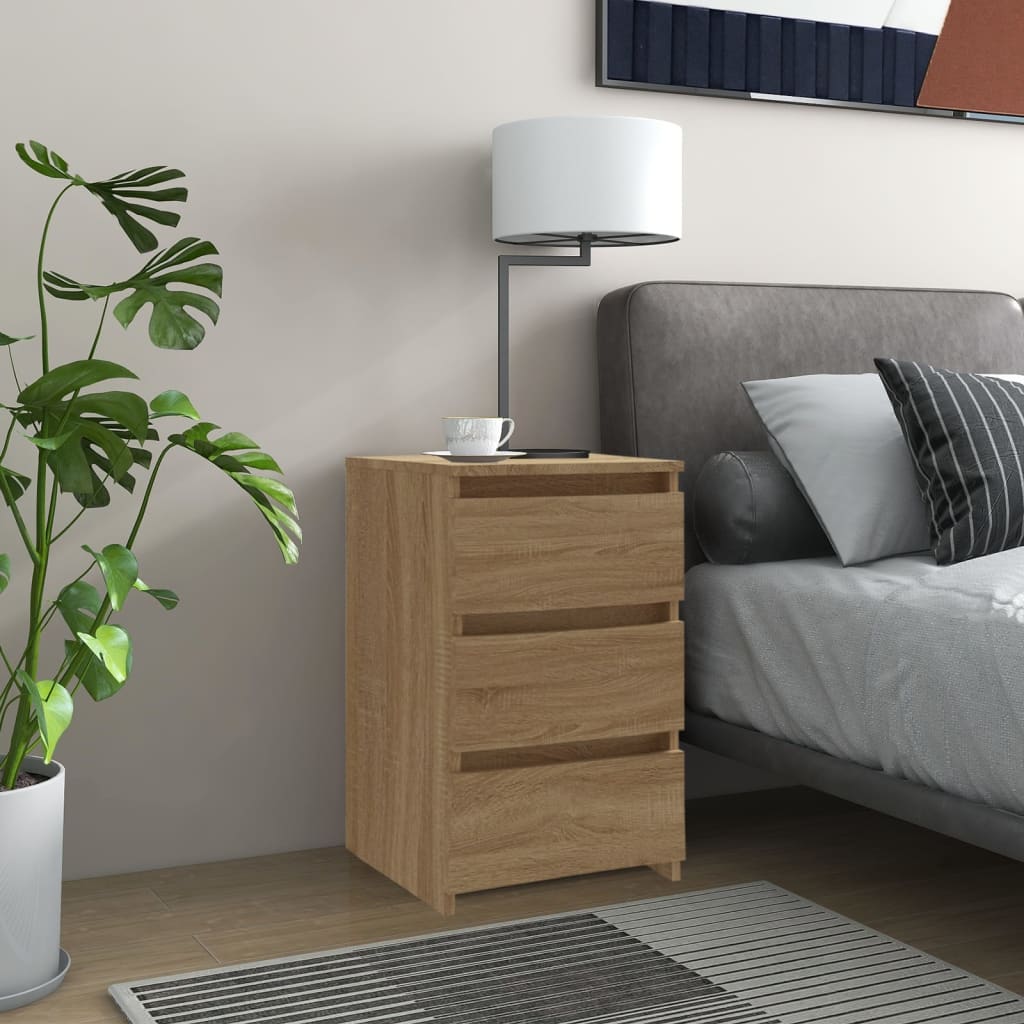 Comodini 2 Pz Rovere Sonoma 40x35x62,5 Cm In Legno Multistrato