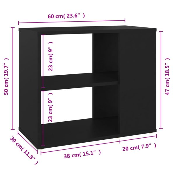 Credenza Nera 60x30x50 Cm In Legno Multistrato - Image 6