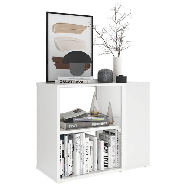 Credenza Bianco Lucido 60x30x50 Cm In Legno Multistrato - Image 3